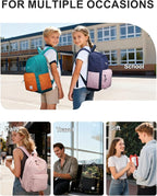 VASCHY Lightweight Backpack for School, Water Resistant Classic Bookbag - Image 7