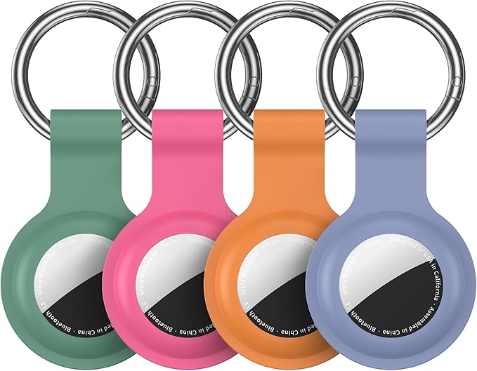 Compatible with AirTag Holder Case Keychain 4 Pack, - Image 9
