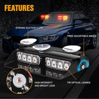 XRIDONSEN 2 in 1 Dash Emergency Strobe Lights Interior Windshield Lights Red - Image 3