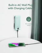 VEGER Portable Charger with Built-in AC Plug and Cables, All in One 10000mAh - Image 3