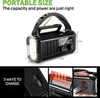 Leaton Emergency NOAA Weather Radio, 10000mAh/37000mWh, Solar Hand Crank Radio - Image 5