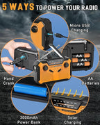 PRUNUS J-369 11100mWh Emergency Weather Radio, AA Batteries/Hand - Image 2