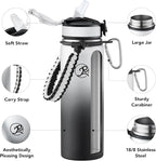 GOSWAG Insulated Sports Water Bottle, 24oz 2 Lids, Stainless Steel Water Bottles - Image 3