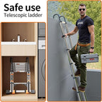 Telescoping Ladder, with Stable Hook and stabilizer barand, Extension Ladder - Image 8