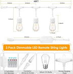 Mlambert 3 Color Outdoor LED Dimmable String Lights - Image 4