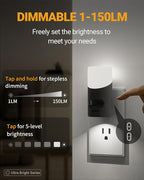 Lyridz Motion Sensor Night Light, LED Night Lights Plug into Wall, 1-150LM - Image 3