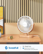 SWEETFULL Small USB Desk Fan 6.5 Inch, 3 Speeds Portable Personal Desktop Table - Image 2