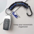 Short Thin Blue Line Paracord Keychain Neck Lanyard - Image 6