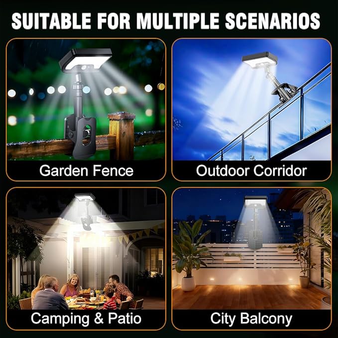 Clip On Solar Motion Sensor Light Outdoor, 600LM 3 Modes IP65 Waterproof - Image 4