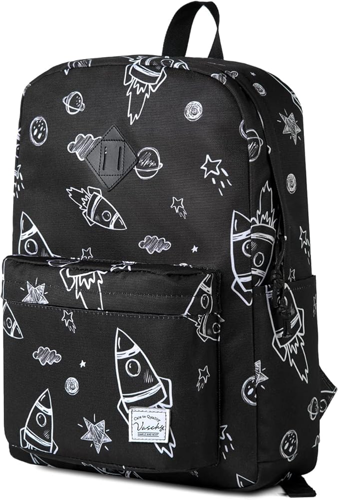 VASCHY Backpack for School, Lightweight Water Resistant Bookbag Casual Daypack by Vaschy