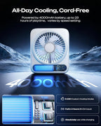 Otlonpe Personal Portable Desk Fan, 4000mAh Small Rechargeable Portable Fan - Image 3