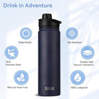 HASLE OUTFITTERS Insulated Water Bottle 22 oz Double Wall Stainless Steel Water - Image 2