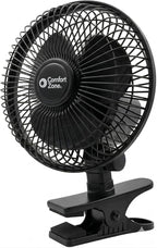 Comfort Zone 6-Inch Corded Clip-On Personal Fan – 2-Speed Quiet Desk Fan by ComfortZone