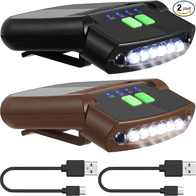 Mudder LED Clip on Cap Lights USB Rechargeable Cap Flashlight Clip Waterproof by Mudder