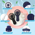 Woanger 12 Pcs Mini Handheld Fan Bulk 3 Speed USB Electric Battery Operated - Image 7