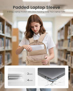 LOVEVOOK Laptop Backpack for Women, Puffer Travel Bag Fits 17 Inch Laptop - Image 3