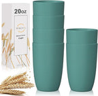 Wrova Wheat Straw Cups 6 PCS Good Alternative to Plastic Reusable Cups 20 oz by WROVA
