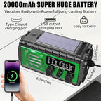 Aivica 20000mah Emergency Radio, SW/NOAA/AM/FM Weather Radio, Solar Powered - Image 4