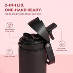POWCAN 24 oz Stainless Steel Water Bottle: 2-in-1 Push-Button Spout & - Image 2
