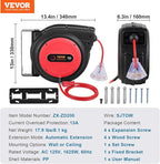 VEVOR 75FT Retractable Extension Cord Reel, 14AWG/3C SJTOW Heavy Duty Power - Image 7