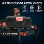 crazybrace Rechargeable Led Headlamp 2Pack, 99000 Lumen Super Bright Head Lamp - Image 4
