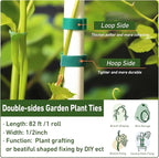 1/2inch 82ft Garden Tie Green Tape, Hitotsu Reusable Plant Tape, Nylon Plant - Image 2
