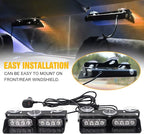 XRIDONSEN 2 in 1 Dash Emergency Strobe Lights Front/Rear Amber Blue Windshield - Image 4