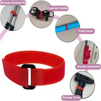 10 Pack Reusable Fastening Cable Ties and Cable Straps Red Color, Adjustable - Image 3
