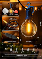 Brightown Outdoor String Lights, 55FT 25 G40 Bulbs Shatterproof IP65 Patio - Image 6