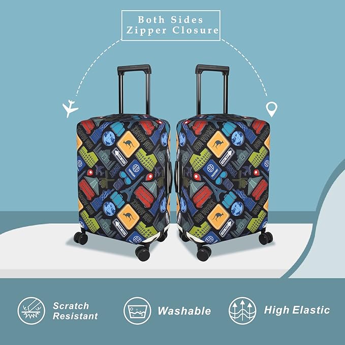 Explore Land Travel Luggage Cover Suitcase Protector Fits 27-30 Inch Case - Image 2
