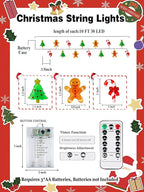 Christmas String Lights Decoration, 10ft 30LED Christmas Tree Gingerbread Man - Image 6