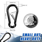 Small Carabiner Clip Hook, 1.57 inch 10 pcs Black Heavy Duty Spring Snap Hook - Image 3