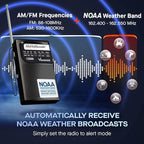 Vondior Portable NOAA Weather Radio, Battery Operated Emergency NOAA/AM/FM Radio - Image 3
