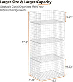 Yociyoga 4 Tier Stackable Closet Organizers and Storage Shelves, Foldable - Image 3