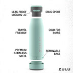 ZULU Ace Vacuum Insulated Stainless Steel Water Bottle - Image 3