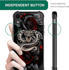 for iPhone XR Case, Entwined Rose Snake Pattern Graphic Design Girl Boy Soft - Image 4