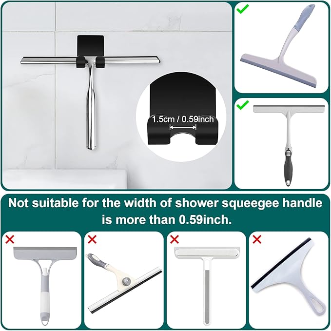 CGBE Shower Holders for Razors, 2 Pack Squeegee Holder and 2 Pack Razor Holder - Image 6