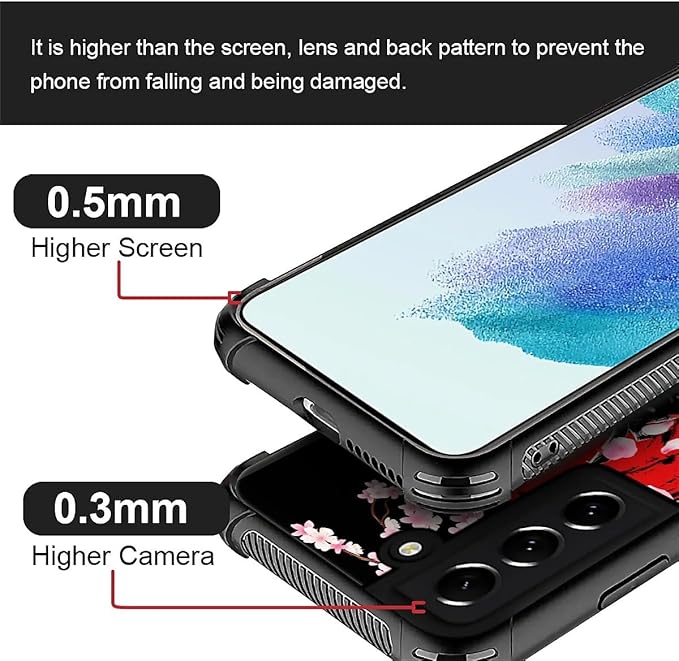 for Samsung Galaxy S22 Case, Sakura Japanese Samurai Pattern Graphic Design - Image 5
