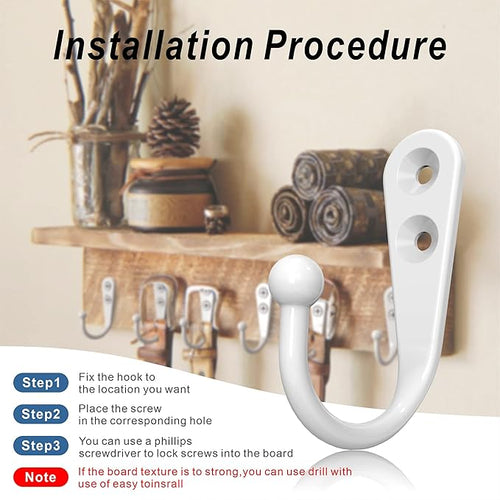 15 Pack Heavy Duty Coat Hooks Wall Mount, - Image 2