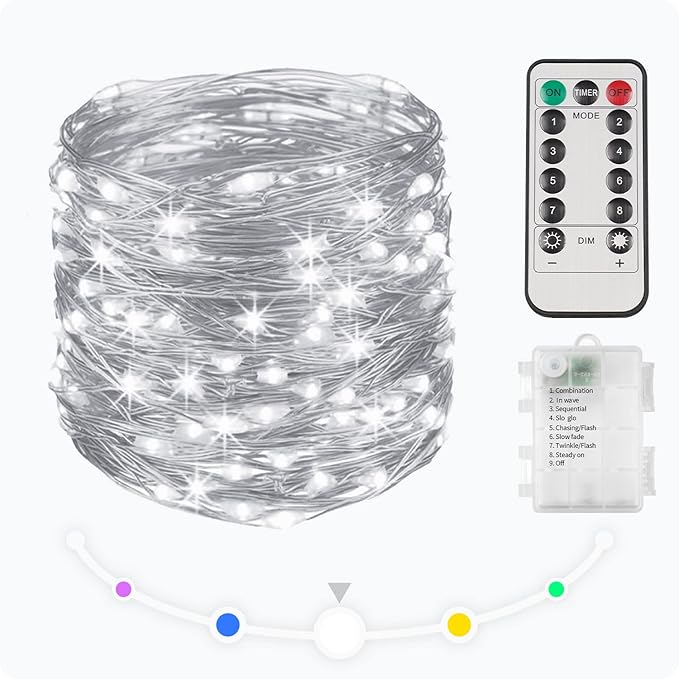 suddus 33ft 100 LED Outdoor String Lights, Led Twinkle Lights by SUDDUS