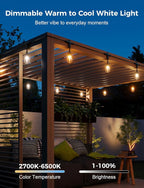 XMCOSY+ Outdoor String Lights Smart, 49Ft RGBCWIC Patio Lights Waterproof - Image 6