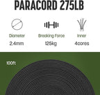 2.4mm Paracord 275LBS 100FT Rope Cord - Image 2