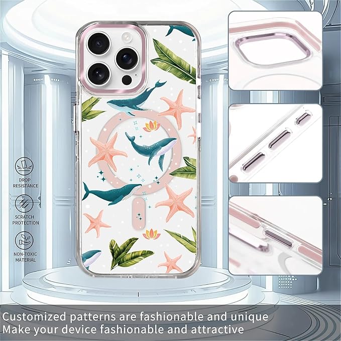 Case for iPhone 15 Pro, Sealife Whale Ocean Wildlife Clear Phone Case - Image 2