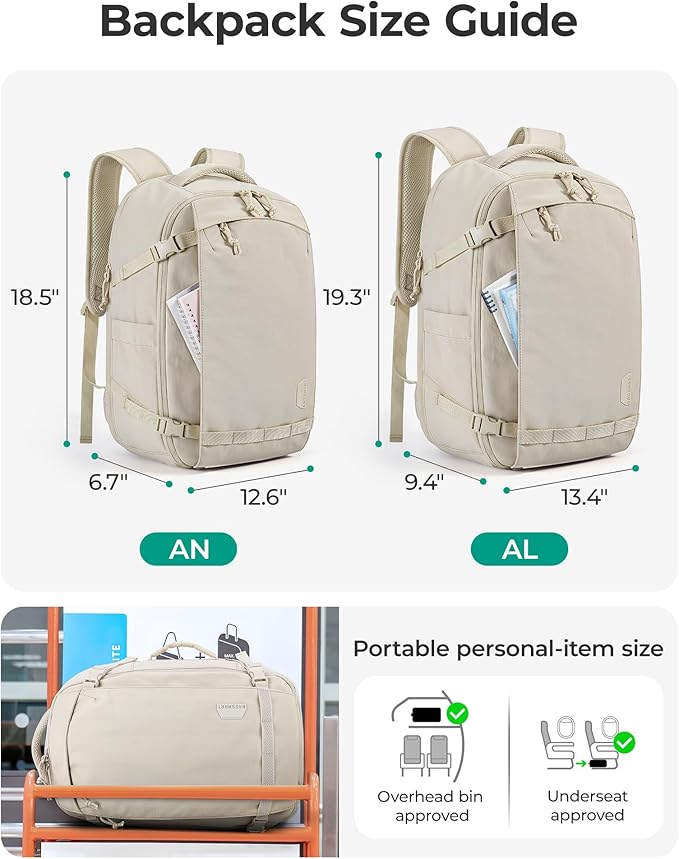 BAGSMART Travel Backpack Women, 15.6 Inch Carry On Backpack Flight Approved - Image 3