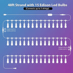 Mlambert 48FT Outdoor Patio Lights, 6 Lighting Modes RGB Cafe String Lights - Image 5