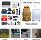 100L Camping Hiking Backpack, Molle military Tactical rucksack backpack - Image 6