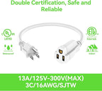 Power Extension Cord 4FT/48Inch, 3 Prong Grounded Electric Extension Cable - Image 2
