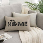 TKS MITLAN Michigan Home State Pillow Covers 12 x 20 Inch Map Home America - Image 7