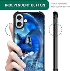 for iPhone 16 Plus Case, Snowy Mountain Fox Lake Pattern Graphic Design Girl - Image 5