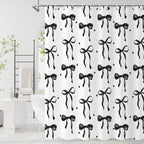 Black Bow Shower Curtain by Caheansi